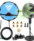 Outdoor Misting Fan Kit Anti Leak System With 19.69Ft Tubing 6 Brass Nozzles 6m Line And 3/4 Inch Adapter Water Sprayer set
