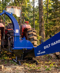 6 Inch 3 Point PTO Wood Chipper For 40-100 HP Tractors Heavy Duty Mulcher With 30 Inch Rotor And Reversible Blades attached to tractor