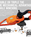 Heavy Duty Snatch Block Pulley 25T Capacity For Synthetic Rope Or Steel Cable Winch Accessory Double Pulling Power Off Road Recovery