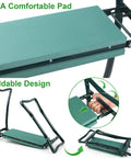 Foldable Garden Kneeler And Seat With Heavy Duty Steel Frame All In One Large Tool Pouch Wider EVA Foam Pad Easy Fold Design