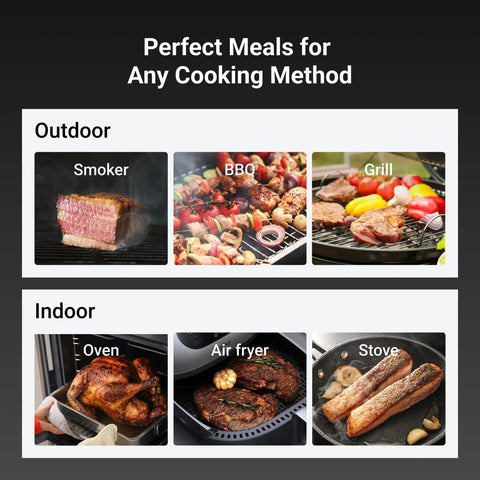 Smart Bluetooth Wireless Meat Thermometer With Standalone Display Base No App Required 10X Sub 1G Signal for cooking methods