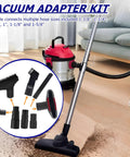 Universal Vacuum Hose Adapter Kit Three Pieces For Wet Dry Shop Vacuums No Fuss Converts Across Hose Sizes with vacuum in use