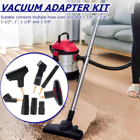 Universal Vacuum Hose Adapter Kit Three Pieces For Wet Dry Shop Vacuums No Fuss Converts Across Hose Sizes with vacuum in use