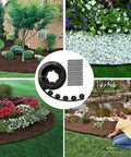 Black Landscape Edging Kit 20 Ft With 20 Spikes 2 Inch Tall Plastic Garden Border For Landscaping Flower Beds And Lawn