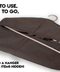 Open Under Clothes Lowkey Hidden Safe Hanger Diversion Pocket showing interior zipper and hanger, ideal for valuables.