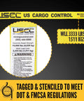 Label showing assembly break strength 10,000 lbs and work load limit 3,333 lbs for 196 Pack 2 In X 50 Ft Ratchet Straps With Flat Hooks Heavy Duty Workhorse Polyester Webbing Tie Downs 10,000 Lbs Break Strength Yellow Flatbed Trailer Truck Hay Baler Load Securement Toughest Bulk Pallet.