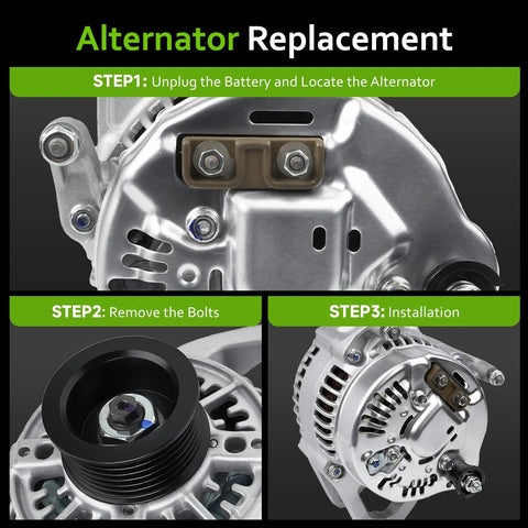 Alternator Replacement For 1991-1998 Wrangler Cherokee Grand Cherokee TJ 2.5L 4.0L V6 L4 L6 installation steps guide