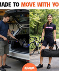 Bike Repair Stand With Workstand Mat And Detachable Wall Mount Clamp Ebike Floor Holder Travel Bag Two Hooks And More Bicycle Lift Frame For Indoor Outdoor Use Ideal For Mountain Bikes And Home Repairs in use by two people