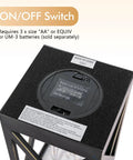 Bottom of 2 Pack Retro Battery Powered Table Lamps Cordless Nightlight Set showing battery compartment and ON/OFF switch instructions.