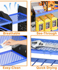 40 Inch Wall Mounted Power Tool Organizer With Charging Station For Cordless Tools showing breathable shelves and easy-clean surface