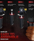 No Sweat Ac Drain Line Cleaning Gun Featuring Flexible Hose Pipe To Bust Out Stubborn Hvac Clogs Quick Includes Six Co2 Powered Cartridges assembling steps.