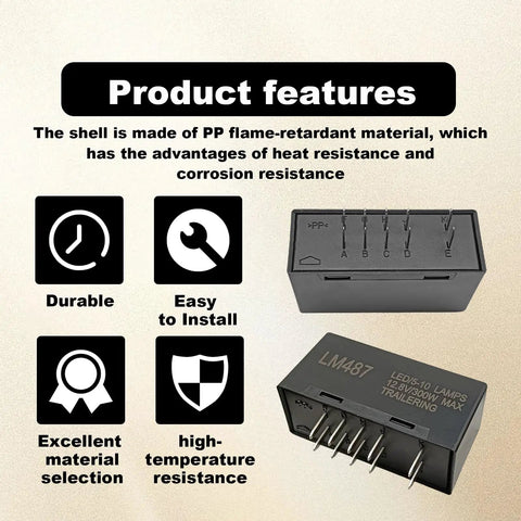 10-Pin Hazard Warning And Turn Signal Led Flasher Relay for 2003-2006 Chevy Silverado and similar models showing product features