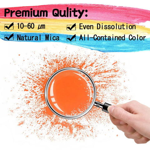Legit Bright Orange Mica Powder For Epoxy Resin Nontoxic Vegan Pigment Dye Top Shelf 60 Gram Jar Of Rich Craft Color Straight Up Easy Mixing For Handmade Art Pieces