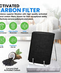 Activated Carbon Filter Sheet 16 By 48 Inches 2 Pack For Air Purifiers on stand with coconut shell carbon