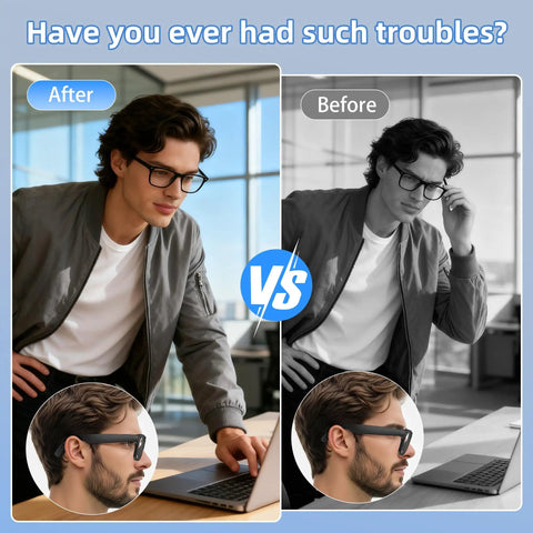 Comparison of wearing Anti Slip Eyeglass Ear Grips And Silicone Ear Cushions For Ray Ban Meta Wayfarer Skyler Headliner Gen 2 Smart Glasses.