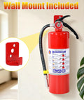 Heavy Duty 5 Lb Abc Dry Chemical Fire Extinguisher With Wall Mount 2A 10B C Rated on wall with instructions visible.