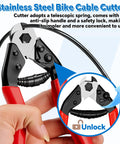 Stainless steel bike cable cutter from All In One 103 Piece Bike Brake Cable Kit With Stainless Steel Wire Cutter Includes Brake And Shifter Cables End Caps O Rings C Clips Clamps Rubber Boots V Brake Guides And Housing For Easy Replacement And Smooth Shifting