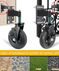 Beefy 8 Inch Gate Wheels With Brake 2 Pack For Metal And Wooden Gates 600 Pound Capacity 360 Degree Rotation Spring Loaded