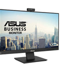 24 Inch Business Monitor With Full HD 1080P IPS Frameless Design Built In 2MP HD Webcam Mic Array And Stereo Speakers For WFH And Video Conferencing Eye Care DisplayPort And HDMI Black, front view showing webcam and screen.