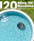 Cordless Robotic Pool Cleaner With Dual Motors And Beastly Suction for Above Ground and Inground Flat Pools in round pool