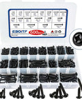 600 Piece Stainless Steel Wood And Sheet Metal Screws Set With 18 Sizes Self Tapping Phillips Pan Head Coarse Thread For Wood And Metal Projects From Three Eighths Inch To One And One Half Inch Rust Resistant