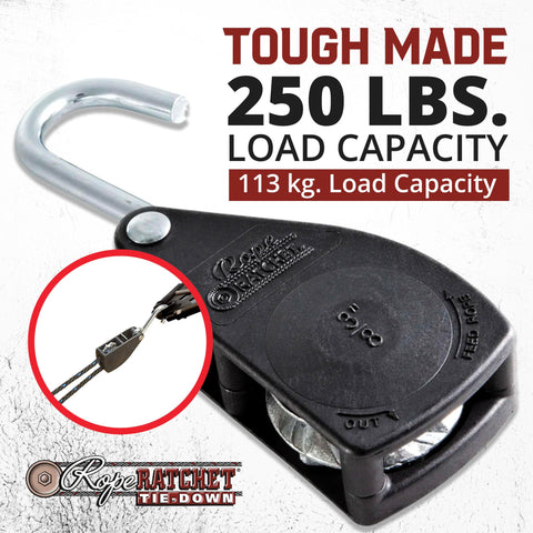 Heavy Duty 3/8 Inch Rope Ratchet Tie Down Pulley Hanger With Self Locking Tension System Built Tough For Shade Sails