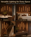 DEIGCYU LED Recessed Lighting Kit, 6 Pack Black Self-Adhesive Light Bars in dining room, bedroom, staircase, and entryway.