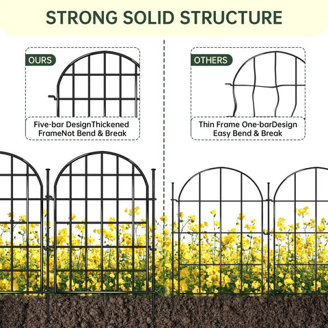 Arched No Dig Garden Fence Panels 30 Pack 32.5 Ft Long Rustproof Metal Garden Edging With Ground Stakes Five Layer Reinforced