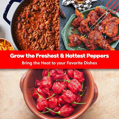 Reaper Ghost Pepper All In One Starter Grow Kit With Seeds And Growing Supplies For Beginners Includes Bhut Jolokia Seeds