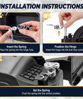 Fuel Door Hinge Repair Kit With Zinc Alloy Pin And Two Springs For Chevrolet Silverado 1500 2019-2025 And 2500 3500 HD 2020-2025, Also Compatible With GMC Sierra 1500-3500 HD, Easy Bolt-On Replacement installation steps