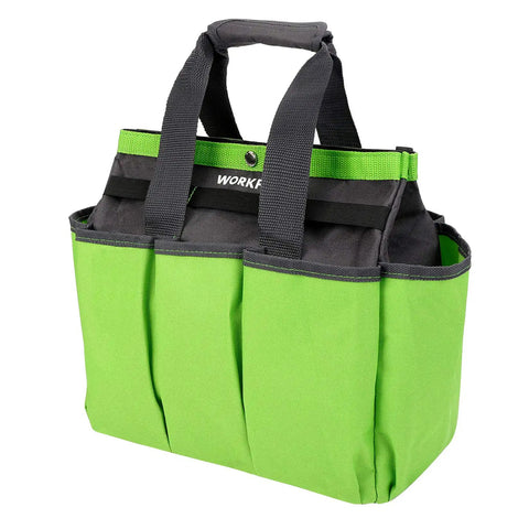Heavy Duty Garden Tool Bag With 8 Pockets Oxford Gardening Tote Caddy For Tools Not Included Large Capacity 12 By 12 By 6 Inch