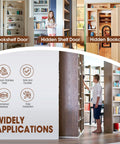 Hidden Bookcase Pivot Hinges with Concealed Wire Passage for Your Secret Murphy Door Heavy Duty DIY Kit in use on bookshelf.