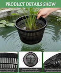 Rugged Hydroponic Net Cups And Heavy Duty Plant Holders For Indoor And Outdoor Gardens, Reusable Weather Resistant Mesh Pots Perfect For Orchids, Vegetables, Flowers, Bonsai And Tomatoes in water with plant