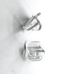 Two clear heavy duty clips from the 10 Pack Rimless Aquarium Clips For 3 To 5 Mm Glass Top Mount Lid Support.