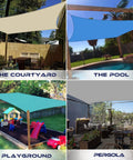 10 By 14 Feet Sun Shade Sail Rectangle Outdoor Canopy Cover UV Block For Backyard Porch Pergola Deck Garden Patio