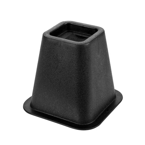 Black plastic 6 inch bed riser with wheel groove from 6 Inch Bed Riser Set Of 4 With Wheel Grooves For Stable Lifts And Easy Under Bed Storage