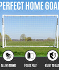 Q Fold Soccer Goal Easy Setup Backyard All Weather 72 By 48 By 24 Inches Includes Net And Ground Pegs No Sag Crossbar