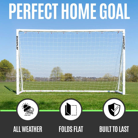 Q Fold Soccer Goal Easy Setup Backyard All Weather 72 By 48 By 24 Inches Includes Net And Ground Pegs No Sag Crossbar