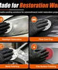 Premium 6 Inch Wet Dry Hook And Loop Sanding Discs With 65 Pieces Covering 600 To 5000 Grit including extra mid range for auto restoration.