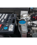 Mechanic using 85 Piece SAE And Metric Socket Set With One Quarter Inch, Three Eighths Inch And One Half Inch Drives on car engine