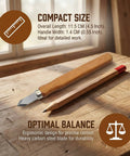 Top Shelf 2 Pack High Carbon Steel Woodworking Marking Knife featuring dual bevel edges on a wooden work surface.