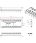 Technical drawing of Terminal Block Breakout Board Module for Teensy 4.1 with screw mount, 112 DIY solder pads, 2.54mm pitch.