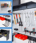 Pegboard Wall Organizer Kit 48x36 Inch Heavy Duty Metal Pegboard With Toolboard And 105-Piece Hook Set, Overhead Shelf And Utility Hooks for Garage