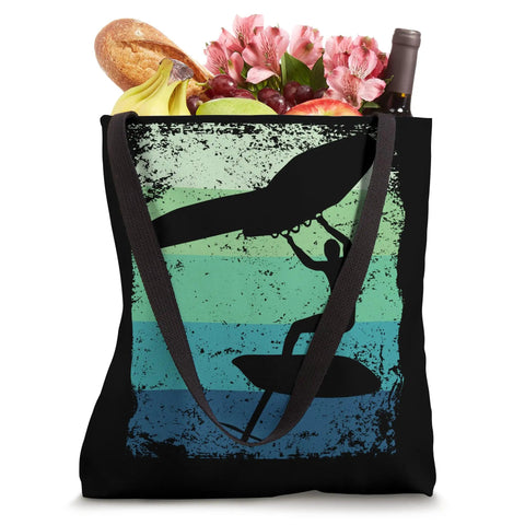 Dope Retro Wingfoil Tote Bag For Wingsurfing Enthusiasts With Vintage Wingboarding Design Coach Approved Gear Bag 16 Inch Square