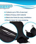 Dust Bag Replacement For 12 Inch Metabo Hitachi Miter Saws With 2.5 Inch Dust Port Wire Frame Support Heavy Duty Build
