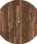 Round Outdoor Tablecloth With Umbrella Hole And Zippered Fitted Elastic Edge Wood Grain Look For Picnic Party And Patio Fits 44 To 48 Inch