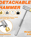 Pro Grade Punch Set Kit With Steel Punches Roll Pin Set Hammer And Organizer Case showing detachable hammer with heads