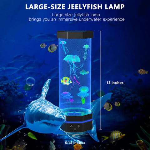 Large Jellyfish Lava Lamp With Water Ripple Projection And 17 Color Changing LEDs Remote Control Night Light For Kids