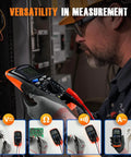 Technician using Digital Multimeter Voltage Tester 2000 Counts For ACDC to measure electrical circuit in an industrial setting.