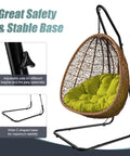 Heavy Duty Hammock Chair Stand With Adjustable Steel Frame Built To Last, Weatherproof And Rust Resistant Swing Stand, 330 Lb Capacity